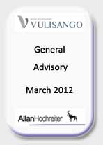 Vulisango, General Advisory, March 2012